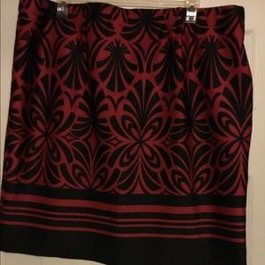 2 piece red & black skirt set